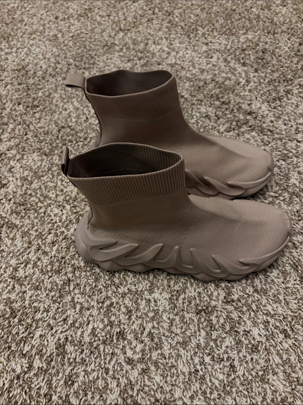 Sock-Style Slip-On Sneakers in Taupe